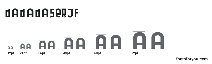 Размеры шрифта Dadadaserif