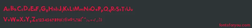 Czcionka ThurstonErc002 – czerwone czcionki na czarnym tle