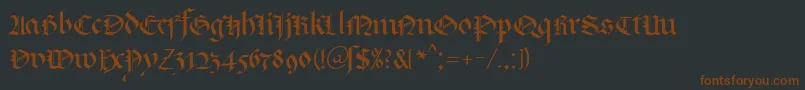 KlGotic1Db Font – Brown Fonts on Black Background