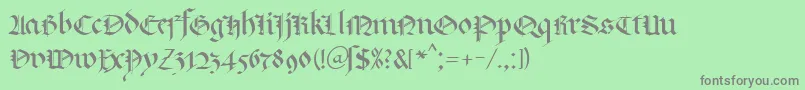 KlGotic1Db-Schriftart – Graue Schriften auf grünem Hintergrund
