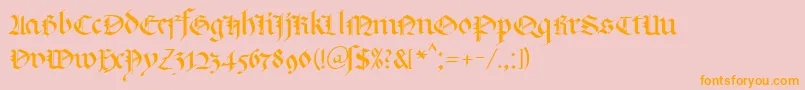 fuente KlGotic1Db – Fuentes Naranjas Sobre Fondo Rosa