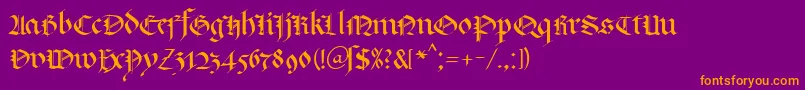 fuente KlGotic1Db – Fuentes Naranjas Sobre Fondo Morado