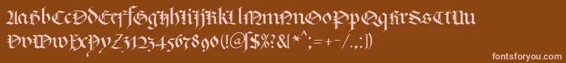 Шрифт KlGotic1Db – розовые шрифты на коричневом фоне