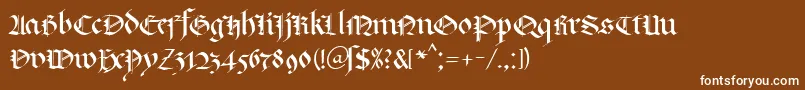 フォントKlGotic1Db – 茶色の背景に白い文字