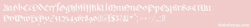 KlGotic1Db-Schriftart – Weiße Schriften auf rosa Hintergrund