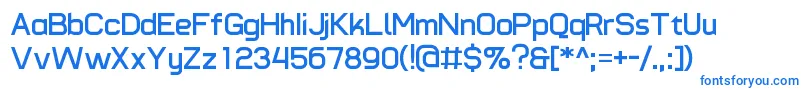 TypomodernoBold-Schriftart – Blaue Schriften auf weißem Hintergrund