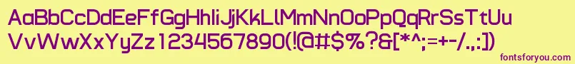 TypomodernoBold-Schriftart – Violette Schriften auf gelbem Hintergrund