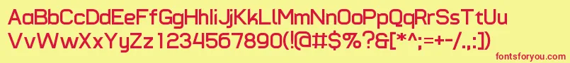 TypomodernoBold-Schriftart – Rote Schriften auf gelbem Hintergrund