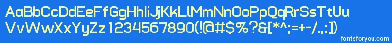 TypomodernoBold-fontti – keltaiset fontit sinisellä taustalla