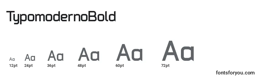 Размеры шрифта TypomodernoBold