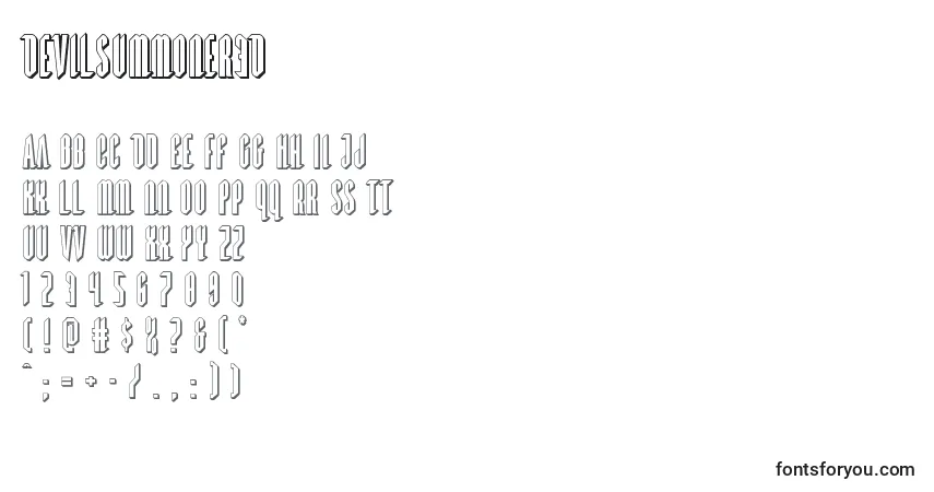 Czcionka Devilsummoner3D – alfabet, cyfry, specjalne znaki