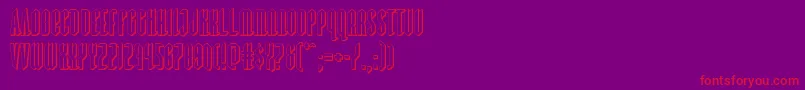 Devilsummoner3D-Schriftart – Rote Schriften auf violettem Hintergrund