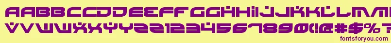 BattlefieldBold-Schriftart – Violette Schriften auf gelbem Hintergrund