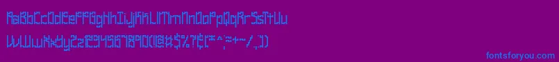 フォントZirccube – 紫色の背景に青い文字