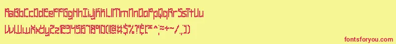 フォントZirccube – 赤い文字の黄色い背景