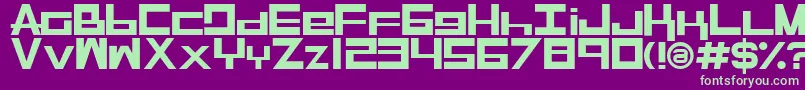 Rasegpl Font – Green Fonts on Purple Background