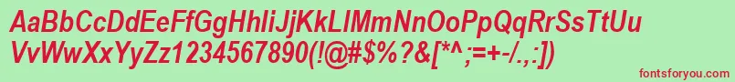 ArialNarrowBoldItalic Font – Red Fonts on Green Background