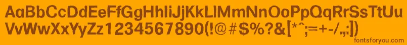 Weitere Informationen zur FormulaantiqueBold-Schriftart FormulaantiqueBold-Schriftart – Braune Schriften auf orangefarbenem Hintergrund