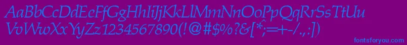 PalinowerkdbItalic Font – Blue Fonts on Purple Background