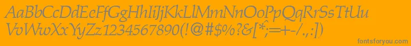 PalinowerkdbItalic Font – Gray Fonts on Orange Background