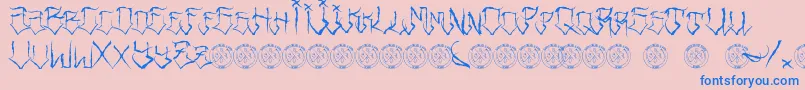 RidersFont Font – Blue Fonts on Pink Background