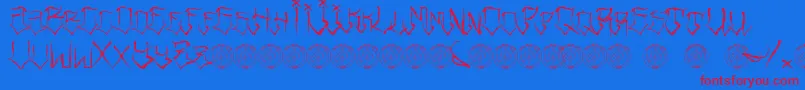 RidersFont Font – Red Fonts on Blue Background