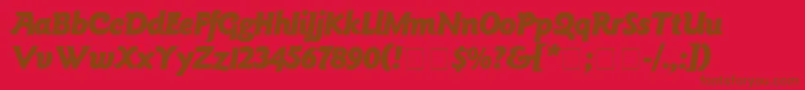 Fonte GoudyBlackitalic – fontes marrons em um fundo vermelho