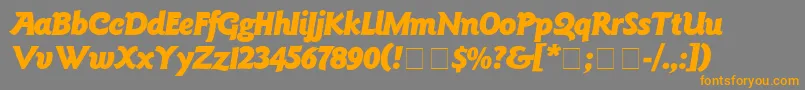 GoudyBlackitalic Font – Orange Fonts on Gray Background