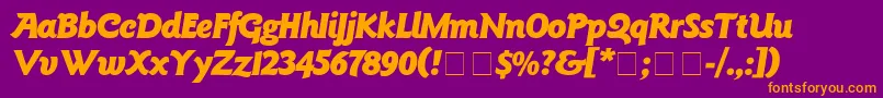 GoudyBlackitalic Font – Orange Fonts on Purple Background