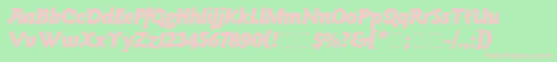 GoudyBlackitalic Font – Pink Fonts on Green Background