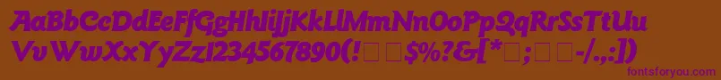 GoudyBlackitalic Font – Purple Fonts on Brown Background