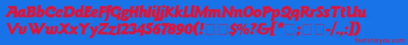 フォントGoudyBlackitalic – 赤い文字の青い背景