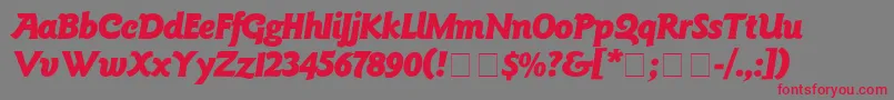GoudyBlackitalic Font – Red Fonts on Gray Background