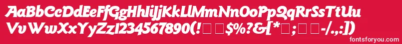フォントGoudyBlackitalic – 赤い背景に白い文字
