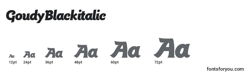 GoudyBlackitalic Font Sizes