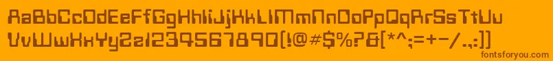 Fonte Techno28Normal – fontes marrons em um fundo laranja