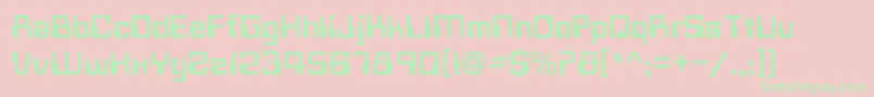 フォントTechno28Normal – ピンクの背景に緑の文字