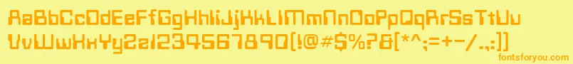 Techno28Normal Font – Orange Fonts on Yellow Background