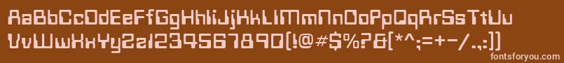 Techno28Normal Font – Pink Fonts on Brown Background
