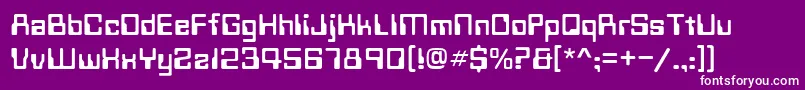 フォントTechno28Normal – 紫の背景に白い文字