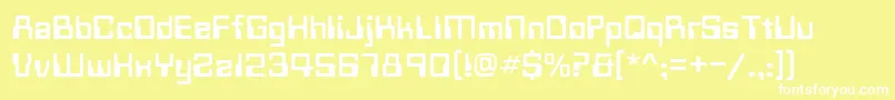 Techno28Normal Font – White Fonts on Yellow Background