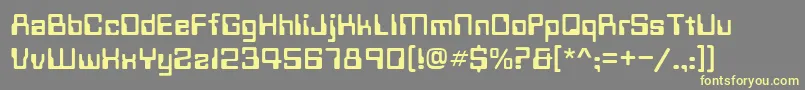 Techno28Normal Font – Yellow Fonts on Gray Background