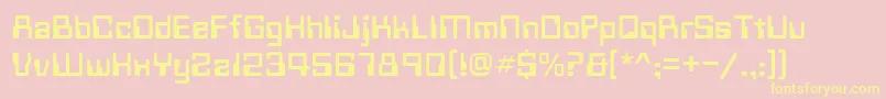 Techno28Normal Font – Yellow Fonts on Pink Background