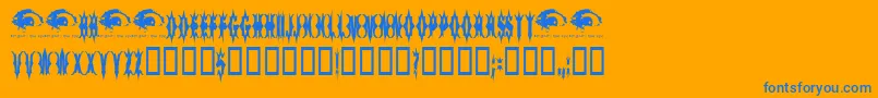 5FingeredGothSwtrial Font – Blue Fonts on Orange Background