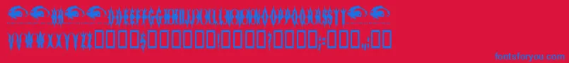 5FingeredGothSwtrial Font – Blue Fonts on Red Background