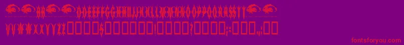 5FingeredGothSwtrial Font – Red Fonts on Purple Background