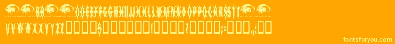 5FingeredGothSwtrial-Schriftart – Gelbe Schriften auf orangefarbenem Hintergrund