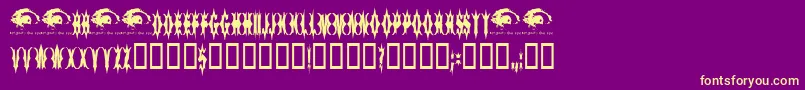 5FingeredGothSwtrial Font – Yellow Fonts on Purple Background