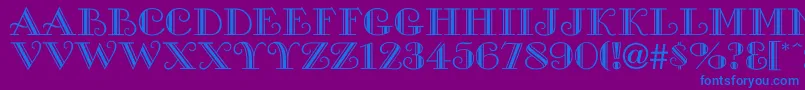 TowerCityNormal Font – Blue Fonts on Purple Background