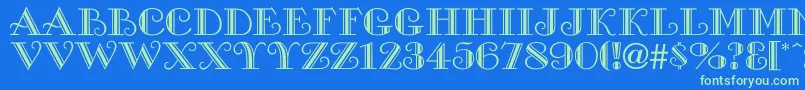 TowerCityNormal Font – Green Fonts on Blue Background